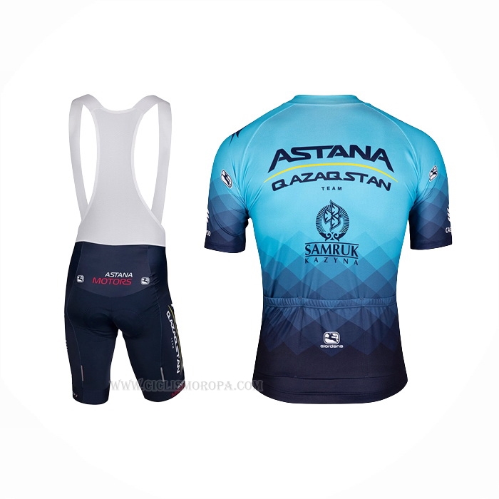 2022 Ropa Ciclismo Astana Azul Mangas Corta y Culotte Corto